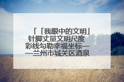 「我眼中的文明」针脚丈量文明尺度 彩线勾勒幸福坐标——兰州市城关区酒泉路街道办事处