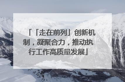 「走在前列」创新机制，凝聚合力，推动执行工作高质量发展