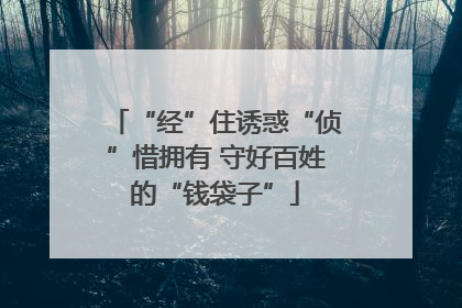 “经”住诱惑“侦”惜拥有 守好百姓的“钱袋子”