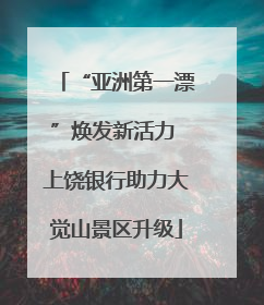 “亚洲第一漂”焕发新活力 上饶银行助力大觉山景区升级