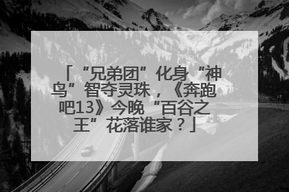“兄弟团”化身“神鸟”智夺灵珠，《奔跑吧13》今晚“百谷之王”花落谁家？