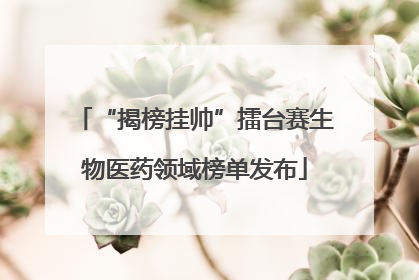 “揭榜挂帅”擂台赛生物医药领域榜单发布