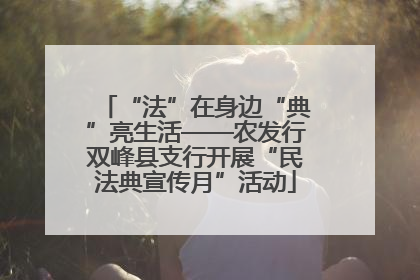 “法”在身边“典”亮生活——农发行双峰县支行开展“民法典宣传月”活动