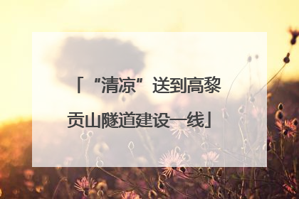 “清凉”送到高黎贡山隧道建设一线