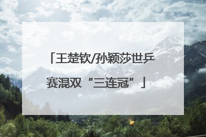 王楚钦/孙颖莎世乒赛混双“三连冠”