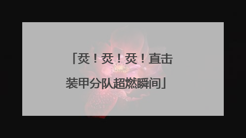 烎！烎！烎！直击装甲分队超燃瞬间