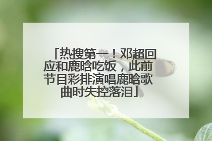 热搜第一！邓超回应和鹿晗吃饭，此前节目彩排演唱鹿晗歌曲时失控落泪