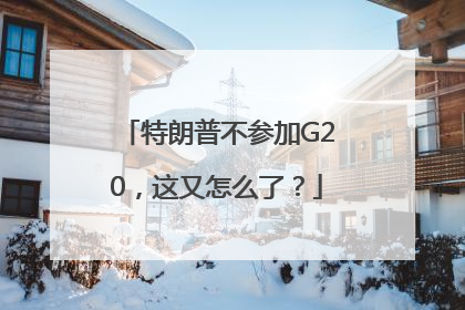 特朗普不参加G20，这又怎么了？