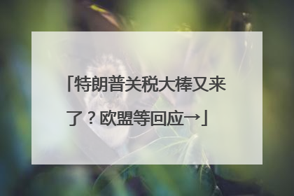 特朗普关税大棒又来了？欧盟等回应→