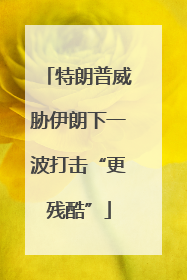 特朗普威胁伊朗下一波打击“更残酷”