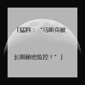 猛料：“马斯克被长期秘密监控！”