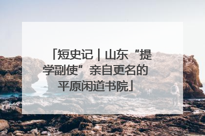 短史记｜山东“提学副使”亲自更名的平原闲道书院