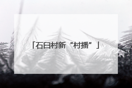 石臼村新“村播”