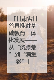 甘肃省甘谷县推进基础教育一体化发展——从“资源荒”到“满堂彩”