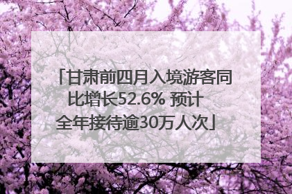 甘肃前四月入境游客同比增长52.6% 预计全年接待逾30万人次