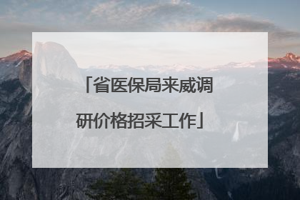 省医保局来威调研价格招采工作