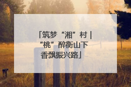 筑梦“湘”村｜“桃”醉衡山下 香飘振兴路