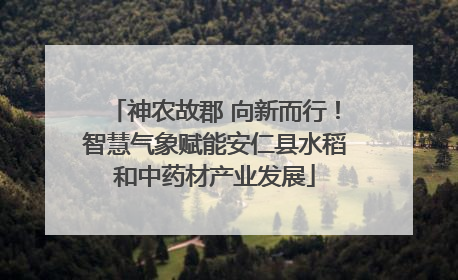神农故郡 向新而行！智慧气象赋能安仁县水稻和中药材产业发展