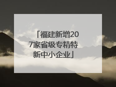 福建新增207家省级专精特新中小企业