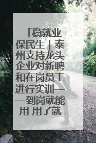稳就业 保民生｜泰州支持龙头企业对新聘和在岗员工进行实训——到岗就能用 用了就见效
