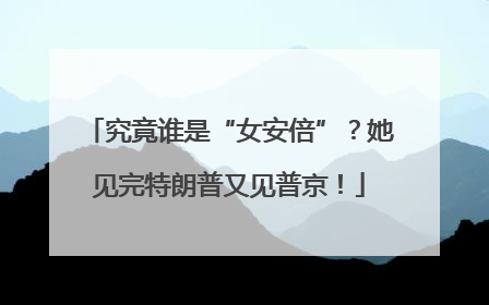 究竟谁是“女安倍”？她见完特朗普又见普京！
