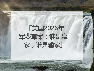 美国2026年军费草案：谁是赢家，谁是输家