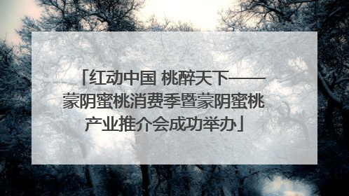 红动中国 桃醉天下——蒙阴蜜桃消费季暨蒙阴蜜桃产业推介会成功举办
