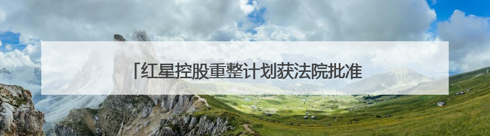 红星控股重整计划获法院批准：普通债权中每户25万元以下部分，六个月内全额现金清偿