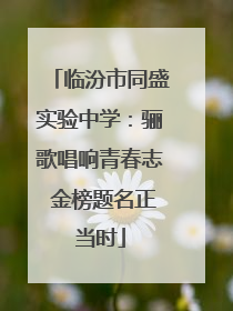 临汾市同盛实验中学：骊歌唱响青春志 金榜题名正当时