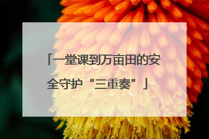 一堂课到万亩田的安全守护“三重奏”