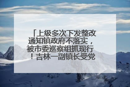 上级多次下发整改通知镇政府不落实，被市委巡察组抓现行！吉林一副镇长受党内警告处分