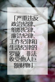 严重违反政治纪律、组织纪律、廉洁纪律、工作纪律和生活纪律的罗璇，非法收受他人巨额财物