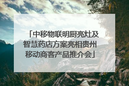 中移物联明厨亮灶及智慧药店方案亮相贵州移动商客产品推介会