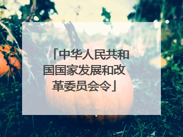 中华人民共和国国家发展和改革委员会令