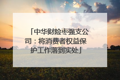 中华财险枣强支公司：将消费者权益保护工作落到实处
