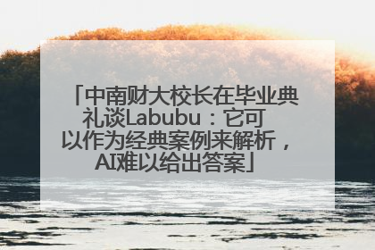 中南财大校长在毕业典礼谈Labubu：它可以作为经典案例来解析，AI难以给出答案