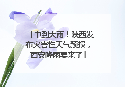 中到大雨！陕西发布灾害性天气预报，西安降雨要来了