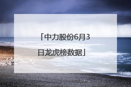 中力股份6月3日龙虎榜数据