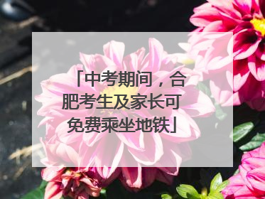 中考期间，合肥考生及家长可免费乘坐地铁