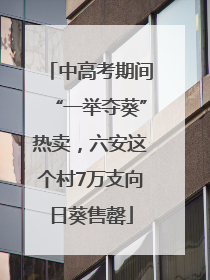 中高考期间“一举夺葵”热卖，六安这个村7万支向日葵售罄