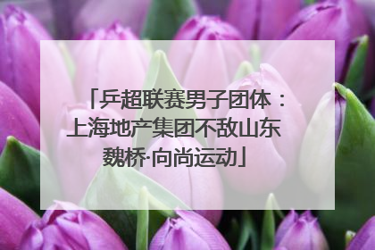 乒超联赛男子团体：上海地产集团不敌山东魏桥·向尚运动