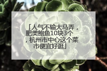 人气不输大马弄，肥美鲍鱼10块3个，杭州市中心这个菜市便宜好逛
