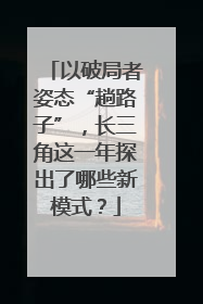 以破局者姿态“趟路子”，长三角这一年探出了哪些新模式？