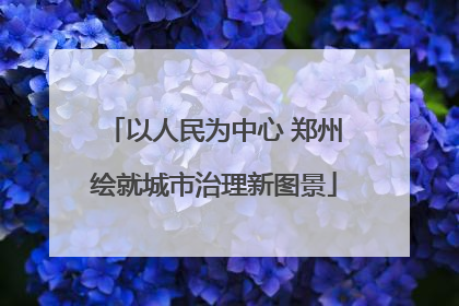 以人民为中心 郑州绘就城市治理新图景