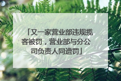 又一家营业部违规揽客被罚，营业部与分公司负责人同遭罚