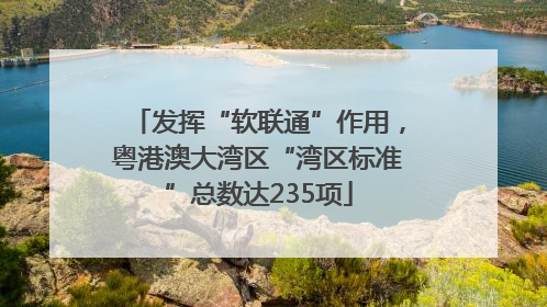 发挥“软联通”作用，粤港澳大湾区“湾区标准”总数达235项