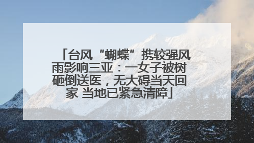 台风“蝴蝶”携较强风雨影响三亚：一女子被树砸倒送医，无大碍当天回家 当地已紧急清障