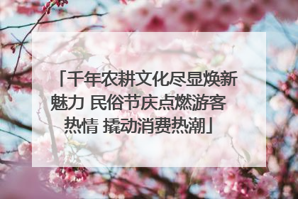 千年农耕文化尽显焕新魅力 民俗节庆点燃游客热情 撬动消费热潮