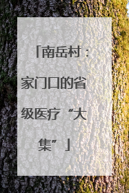 南岳村：家门口的省级医疗“大集”