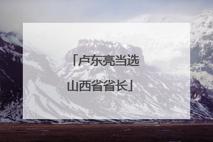 卢东亮当选山西省省长
